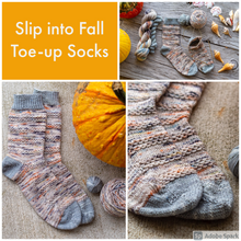 Load image into Gallery viewer, Slip Into Fall Toe Up Knit Sock Pattern
