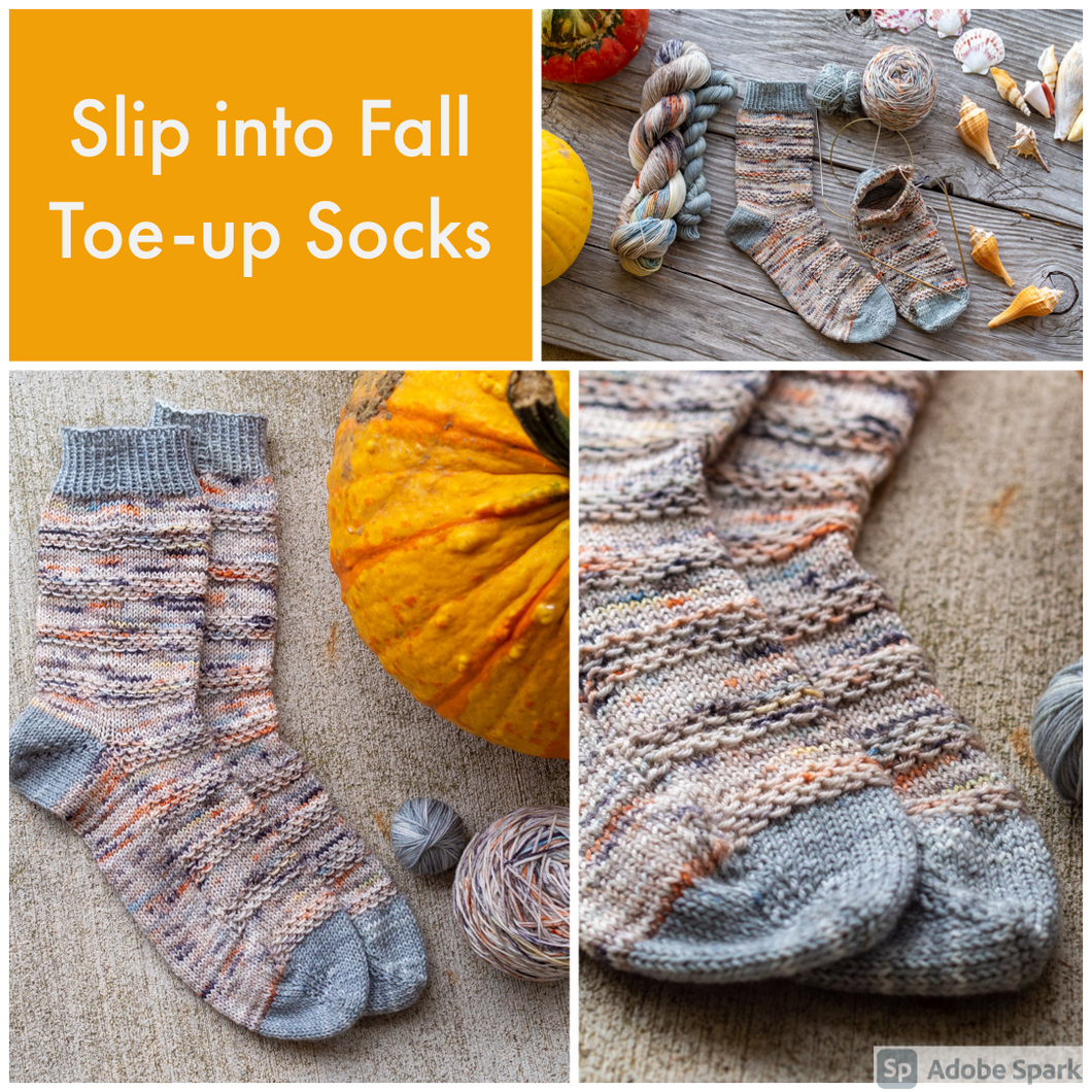 Slip Into Fall Toe Up Knit Sock Pattern