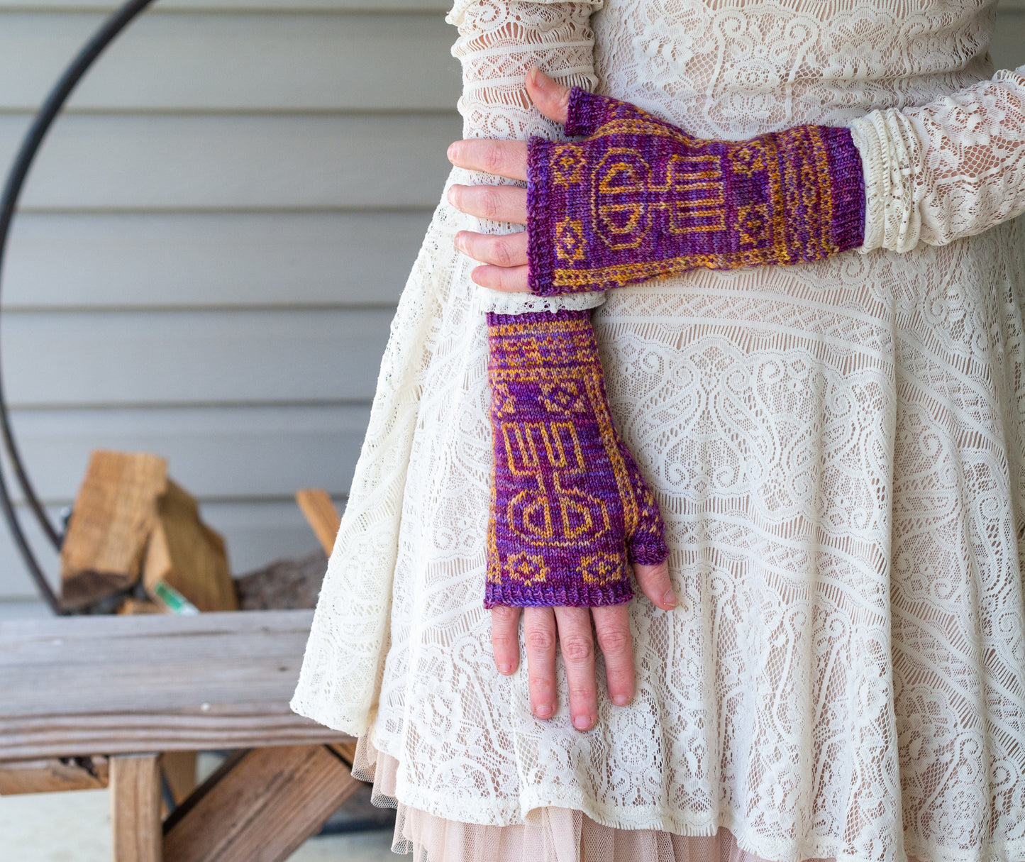 Rune Charm Mitts Pattern for fingering weight