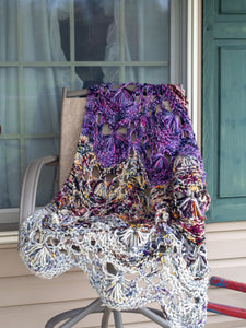 Shell Stitch Throw in Super Bulky Weight Hand Knitting Pattern