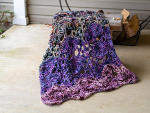 Shell Stitch Throw in Super Bulky Weight Hand Knitting Pattern