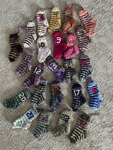 Yuletide Mini Sock Advent DK Weight Hand Knitting Pattern