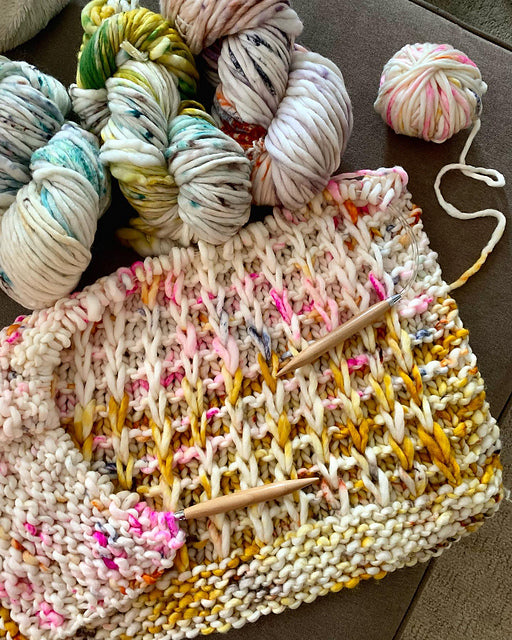 Waffle Stitch Throw Kit